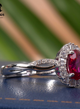 MALERAS培育红宝石S925银戒指