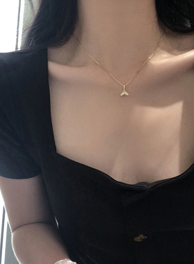 金色鱼尾女轻小众设计感高级项链