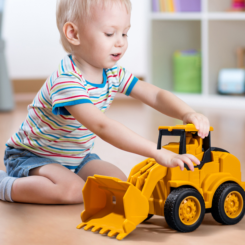 儿童惯性按压推土机玩具铲车套装女孩男孩3一6岁宝宝小汽车挖掘机-图1