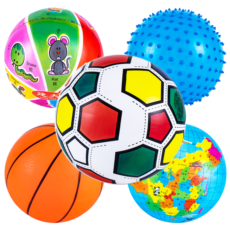 皮球拍拍球幼儿园玩具儿童弹力篮球弹跳球类婴幼儿专用西瓜弹弹球 - 图3