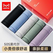 Cat mens mens triangle underpants Modale antibacterial boys shorts mens ice silk pants head mens underpants summer season