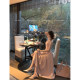 Lazy Didi Earl Corrie Elegant and classic fishbone long skirt Temperament dress suspender dress