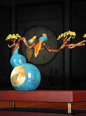 福满江山铜葫芦摆件家居客厅玄关办公室装饰开业送老板礼物高档