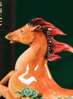 全铜马摆件平步青云工艺礼品送领导礼物高档办公室家居玄关装饰品