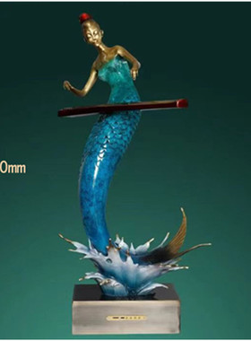 吹拉弹唱全铜美人鱼装饰品新中式高档家居摆件客厅玄关工艺品礼品