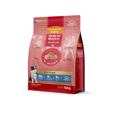 麦富迪牛肉夹心粮成犬通用型10kg