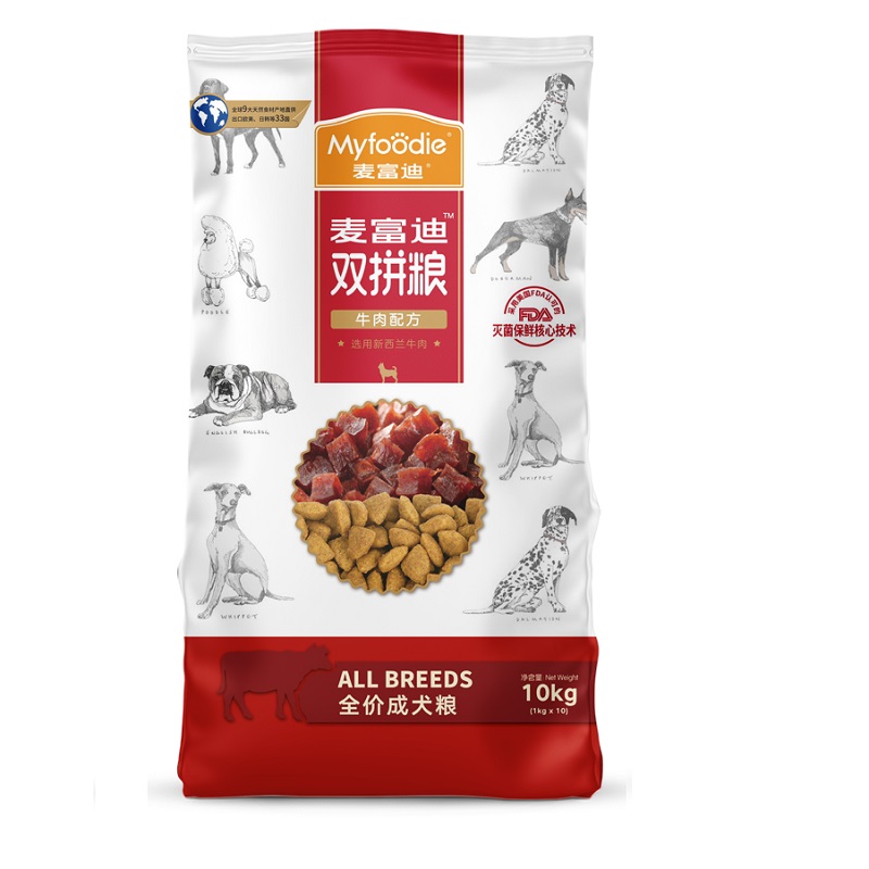 麦富迪狗粮成犬通用型2kg牛肉双拼营养哈士奇法斗泰迪金毛专用4斤