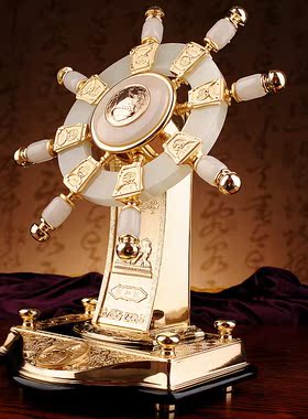 郑和海航玉石商务风送领导摆件