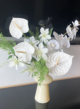 白绿色清新自然手捧花仿真花束瓶花插花软装装饰韩式INS家居摆设