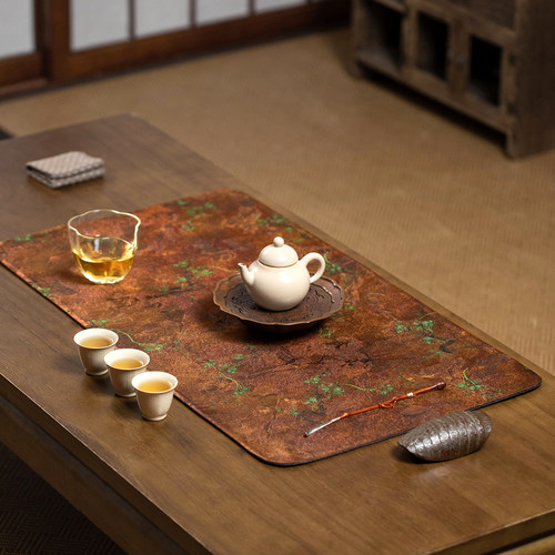 新中式禅意茶席织锦茶桌干泡垫布艺茶垫茶几茶具隔热垫复古桌旗 - 图0