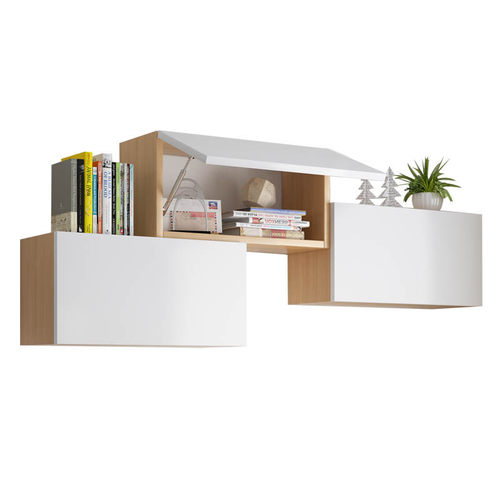 书架墙上置物架书柜墙壁创意壁挂式柜子壁柜挂墙收纳壁柜墙面实木 - 图3