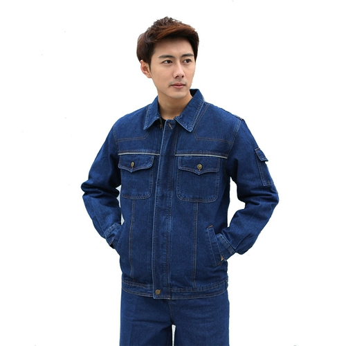 Джинсовый хлопковый износостойкий демисезонный комбинезон подходит для мужчин и женщин, свободный крой