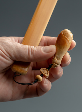 竹雕白兰花精品文玩手机挂件