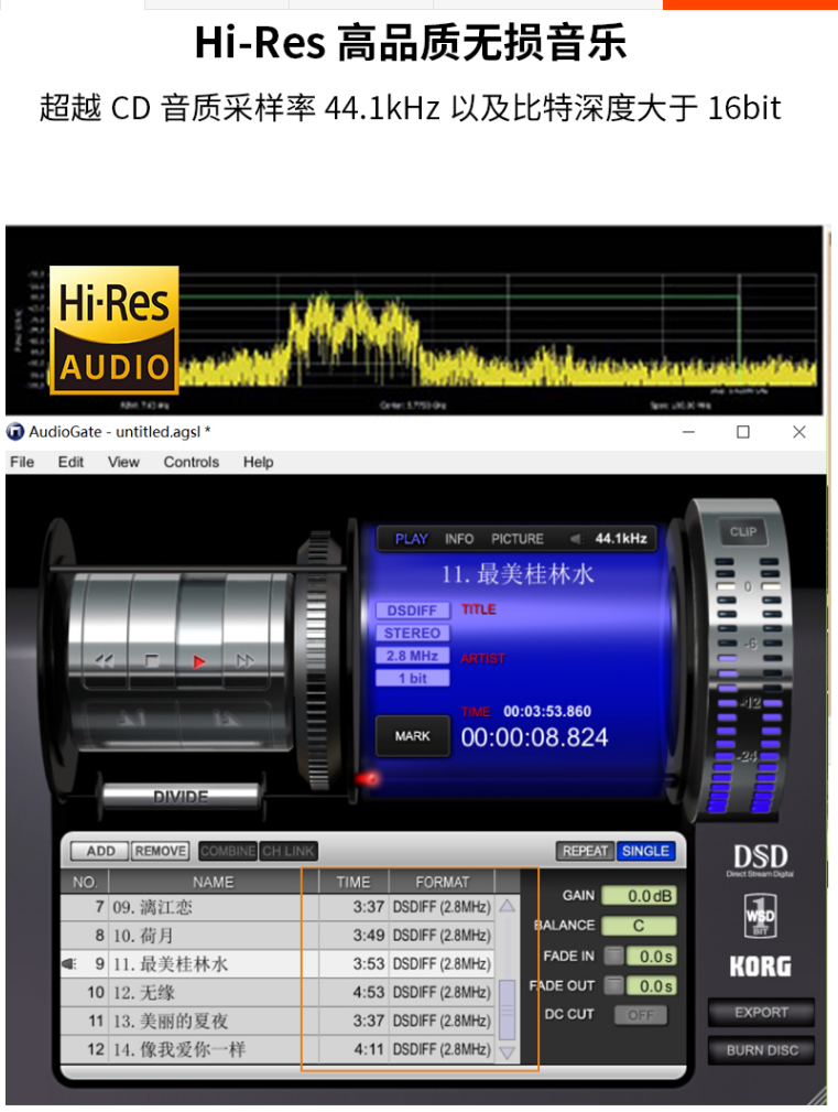 DSD无损音乐下载车载HIFI高音质品质HIRES音源母带FLAC/WAV声道包