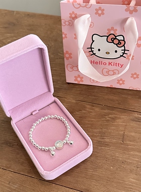 999纯银蓝胖子手链女复古ins风百搭手串纪念日送闺蜜女友生日礼物