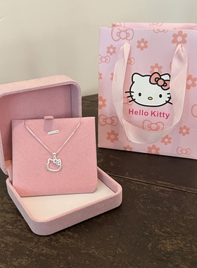 S925纯银Kitty猫项链女ins风简约百搭锁骨链闺蜜女友生日礼物银饰