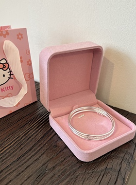 999纯银三生三世闭口手镯女实心银镯子小众设计百搭送人生日礼物