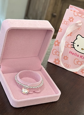 2026新款HelloKitty纯银吊坠手链女儿童大人通用手串生日礼物手饰