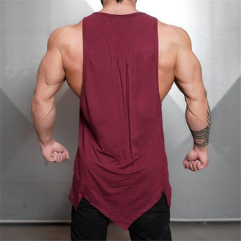 Fitness loose casual vest summer cotton breathable sweat-absorbent running sports gym bodybuilding T-shirt