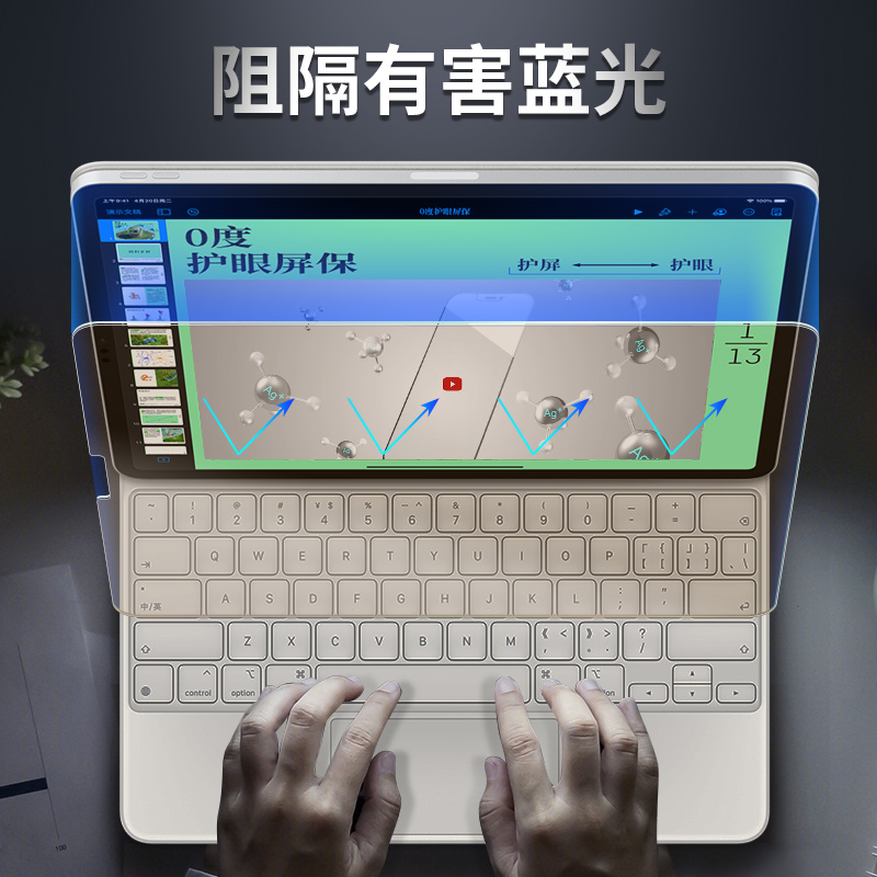 0度 适用于ipadair6钢化膜2024新款ipadpro13英寸12.9/11护眼抗蓝光平板贴膜十代防眩光防反光苹果mini6屏保 - 图0