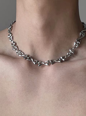 高级感几何拼接钛钢项链夏ins嘻哈欧美不掉色锁骨链