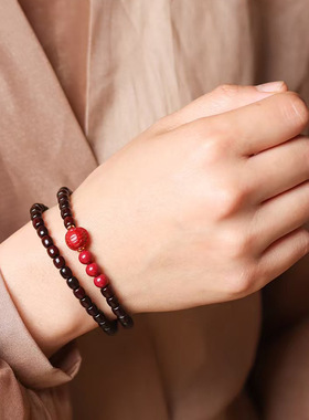 DIY富甲一方款印度小叶紫檀直切珠手链 厂家批发规格5×5男女文玩