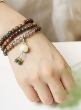 然采款DIY五行合香珠手链文玩念珠厂家批发规格6MM男女手串木质