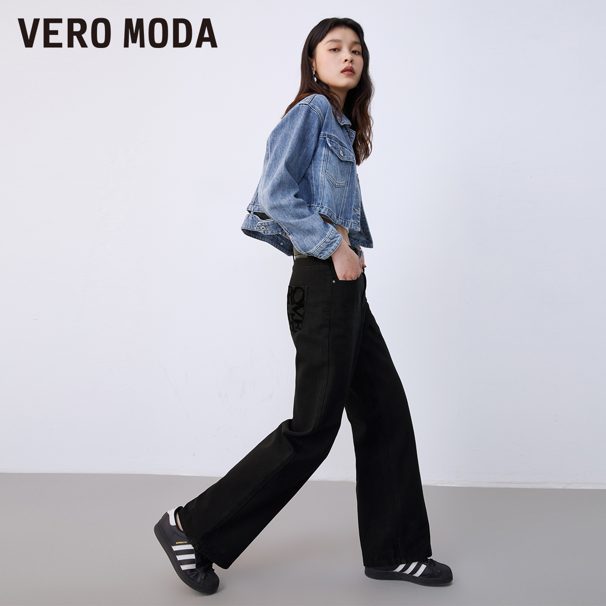 【阔腿牛仔裤】Vero Moda牛仔裤2024春新品直筒裤复古阔腿裤合集-图2