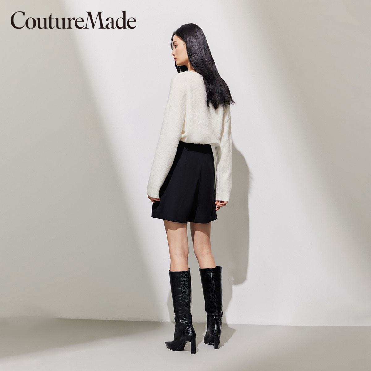 t区绫致Couture Made短裤女25春夏纯色百褶裙裤黑韩系休闲,淘宝优惠券,粉丝福利购,淘宝优惠卷