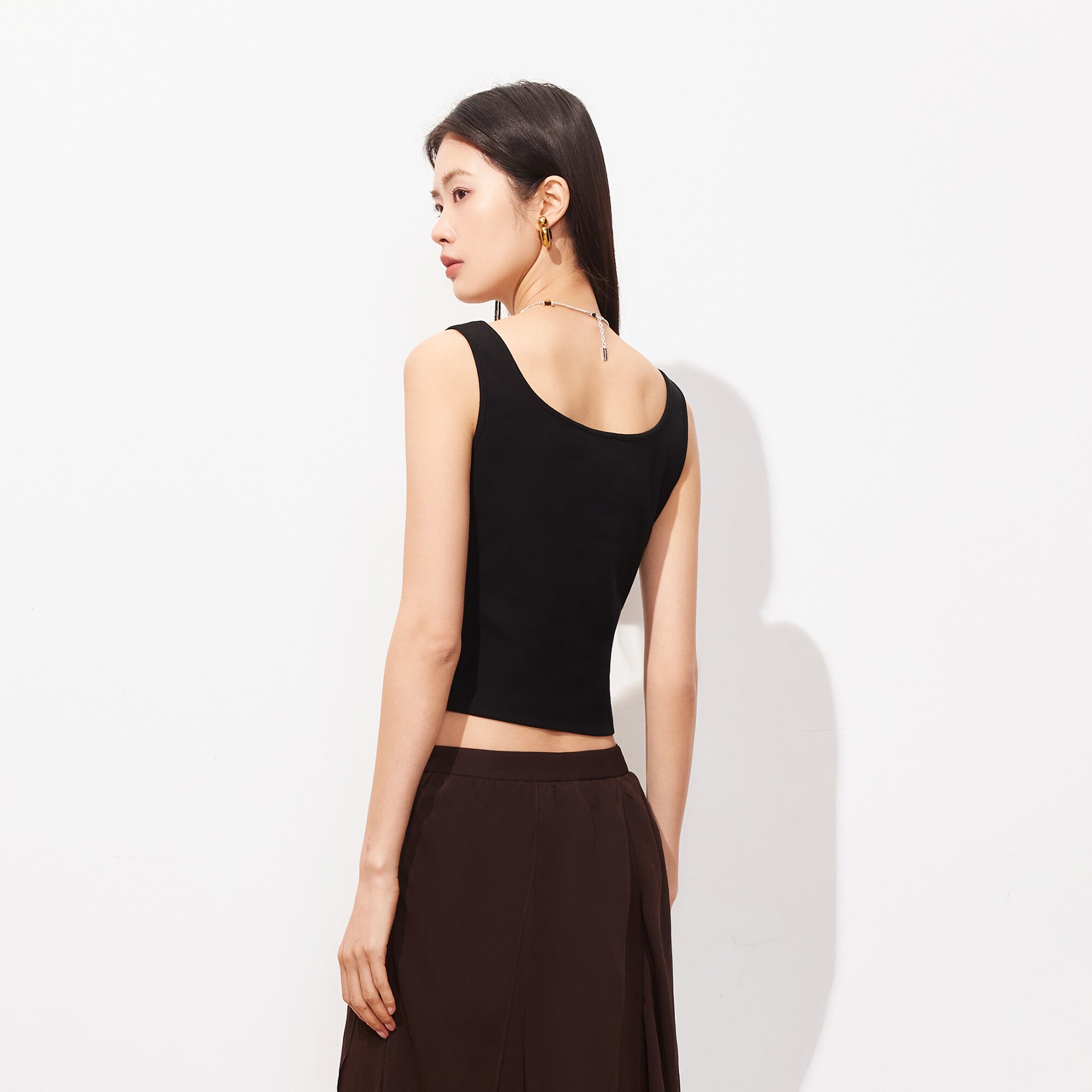 Vero Moda吊带女2026夏季新款胸前刺绣螺纹领口背心时髦通勤百搭