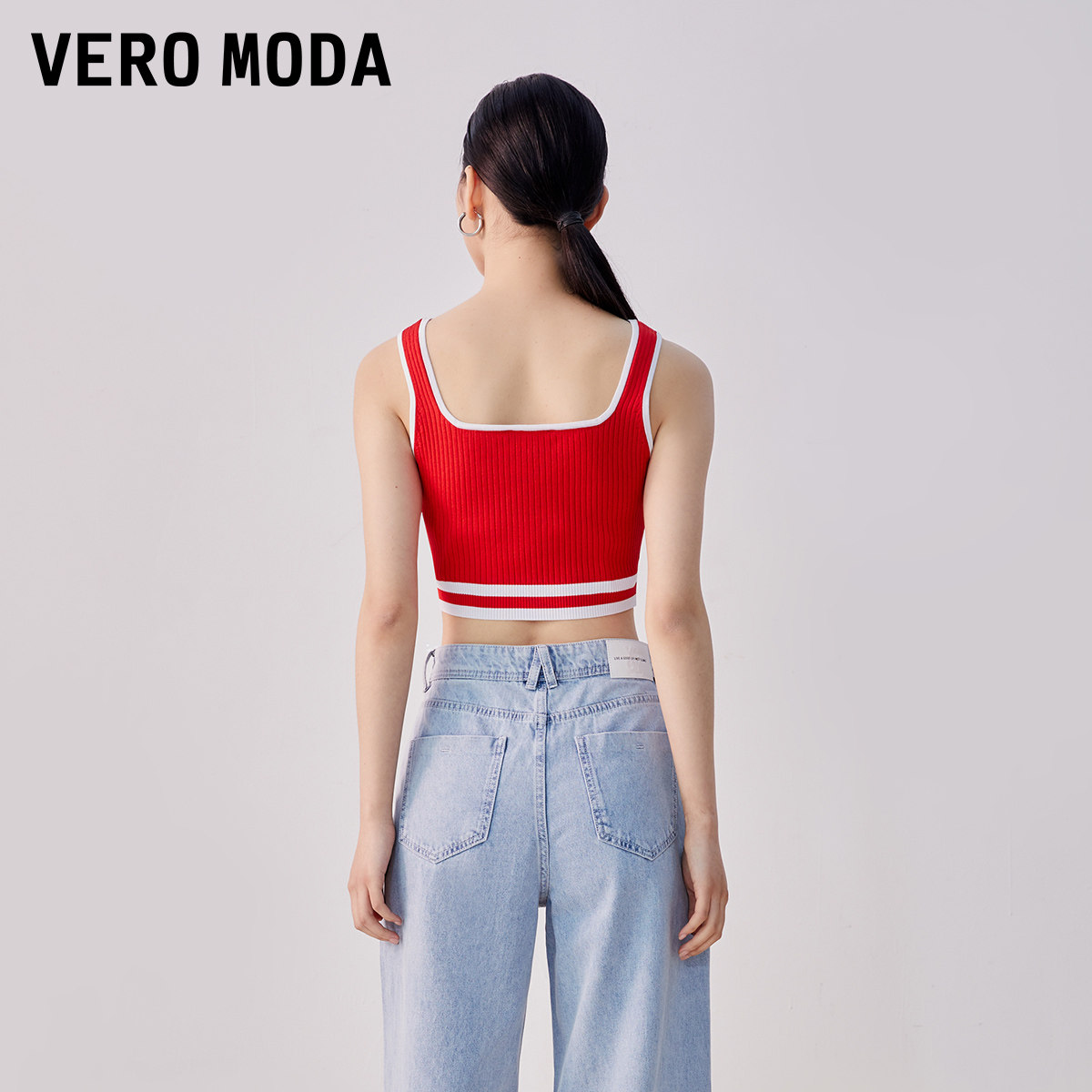 Vero Moda针织吊带女秋冬撞色方领短款凉感背心上衣32323245031,淘宝优惠券,粉丝福利购,淘宝优惠卷