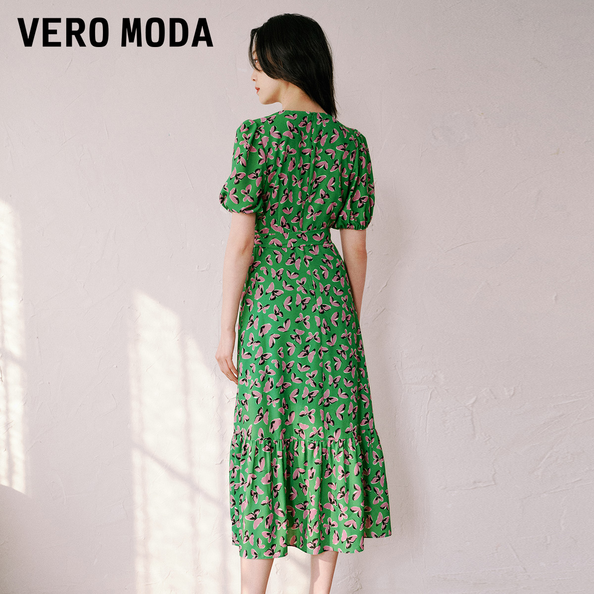 VeroModa连衣裙2023夏季新款时尚碎花长裙