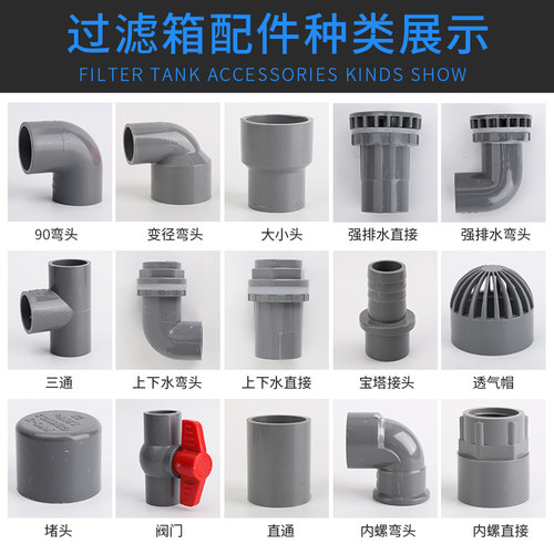 软管接头鱼缸水族箱过滤盒宝塔头进出水管抽水泵pvc配件自制DIY用 - 图1