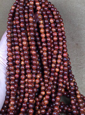 正宗海南黄花梨手串紫油梨男士108颗老料虎皮纹顺纹手链种植料