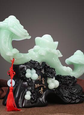 中式玉如意摆件元宝葫芦家居客厅入门树脂装饰品乔迁入伙新居礼品