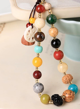 菩提十八籽手机挂件2026新款手腕挂绳挂饰多宝串珠菩提手机链