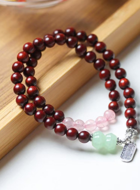 吉款赞比亚血檀DIY手链厂家批发规格0.6男女念珠装饰品手链首饰