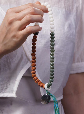 藏式款DIY绿菩提手链 文玩厂家批发规格7×9男女简约念珠装饰首饰
