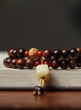 小奶酪款DIY黑花梨手链 首饰厂家批发规格0.8男女文玩装饰品念珠