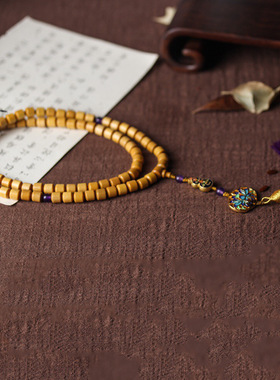 厂家批发金丝楠上漆桶珠紫韵款手链手串念珠装饰首饰 8×8 男女式