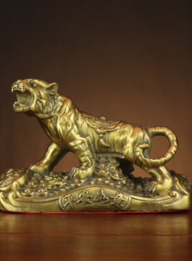 全铜老虎 虎啸生财 生肖虎上山 平安如意虎 家居店铺办公室摆件