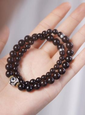 黑糖款DIY黑檀手链首饰厂家批发规格0.8 0.6男女款文玩念珠装饰品