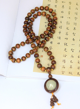 夜明款DIY黑花梨加隔片手链文玩厂家批发规格8MM男女手首饰念珠