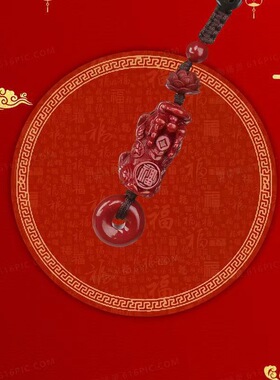 2025新款蛇年朱砂貔貅莲花吊坠钥匙扣女饰品汽车钥匙扣直播批发价