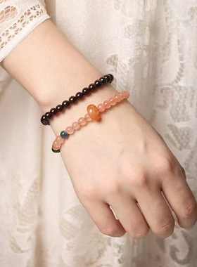 DIY相扣款印度小叶紫檀手链珠串厂家批发规格6MM男女复古风念珠