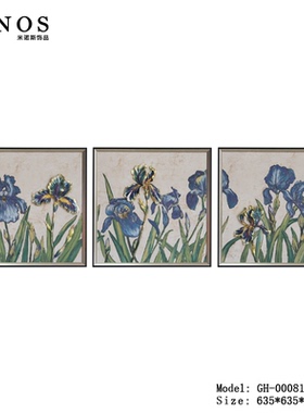 轻奢客厅玄关背景墙餐厅挂画欧式珐琅彩装饰画走廊壁画三联组合画