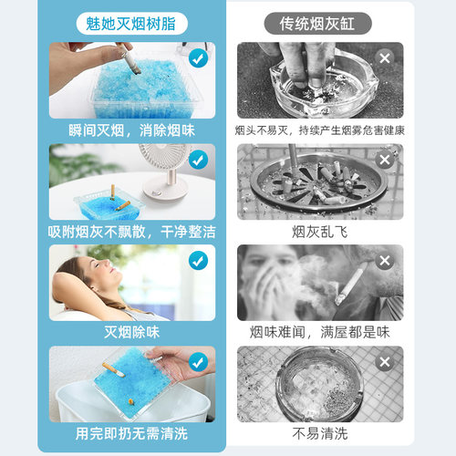 灭烟沙泥去除烟味神器室内吸烟防飞灰一次性烟灰缸清洁熄烟净化剂-图3