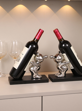 酒柜陶瓷电镀暴力熊红酒架摆件