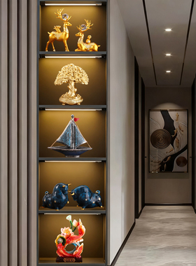 高颜值现代客厅电视柜酒柜装饰品高档大气办公室桌面书架树脂摆件