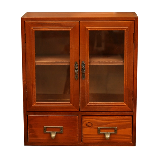 Ретро ящик Трех -настольный настольный шкаф с твердым деревом